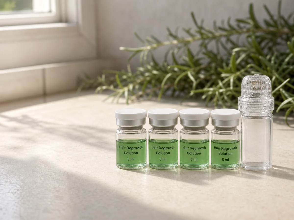 Las ampollas de sérum y la microaguja del kit